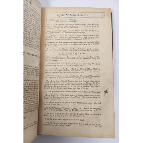 92 - BOURNE HENRY. The History of Newcastle upon Tyne. Fldg. map in facsimile, old reps. to title. Folio,... 