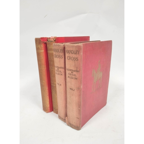 96 - ALDIN CECIL (Illus.) Handley Cross. 2 vols. Col. & other illus. Rather worn orig. red cloth. Edw... 