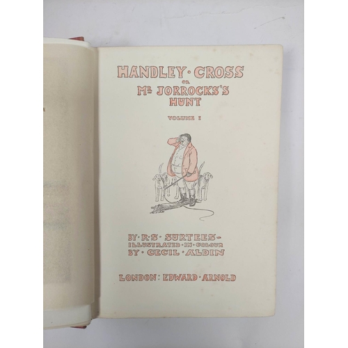 96 - ALDIN CECIL (Illus.) Handley Cross. 2 vols. Col. & other illus. Rather worn orig. red cloth. Edw... 