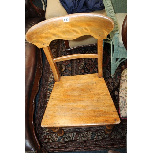 683 - Antique bar back dining chair