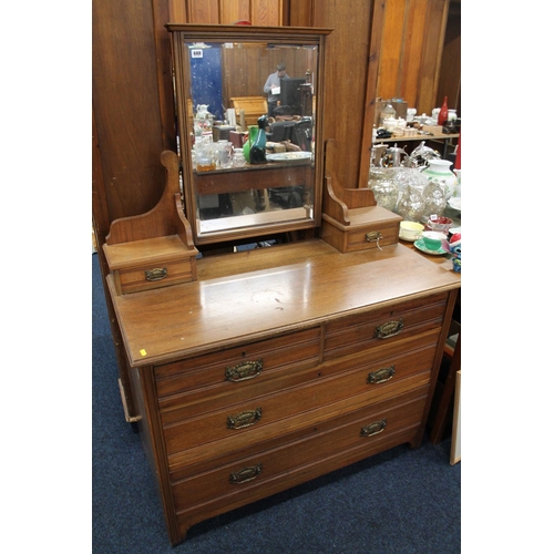 688 - Mahogany dressing chest with two short over two long drawers.