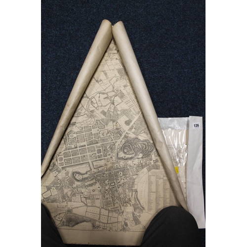 126 - Antique map of Scotland, and a plan of Leith.