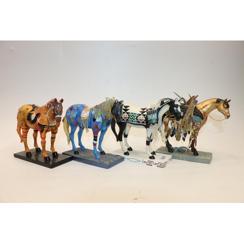 100F - Four 'The Trail of Painted Ponies' models, Medicine Horse 1549, Tewa Horse 1546, Blue Medicine 1547 ... 