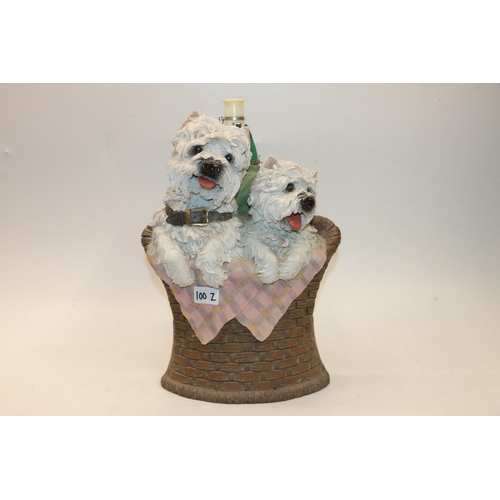 100Z - Composite stick stand in the form of dogs in a basket, 36cm.