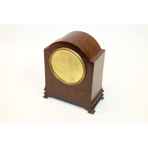 13 - French Walnut cased mantle clock. 18cm.