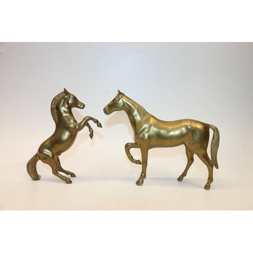 28 - Two brass models of horses. 19cm. (2)