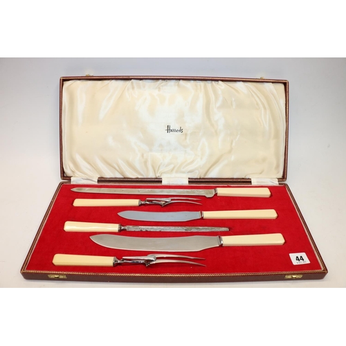 44 - Harrods of London carving set within fitted box.