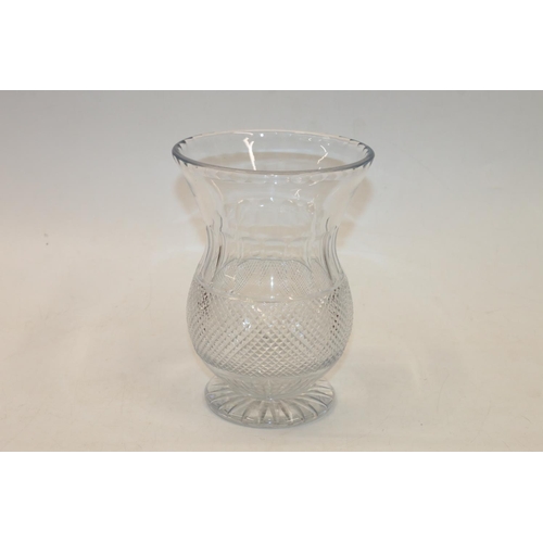 51 - Edinburgh crystal style thistle vase. 20cm.