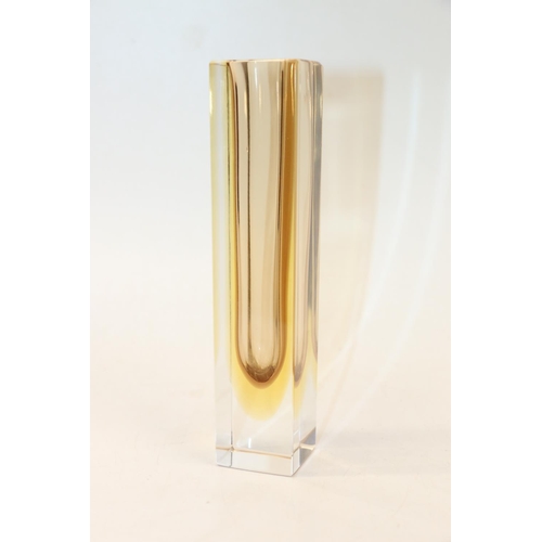 55 - Murano style faceted sommerso glass vase. 18cm.