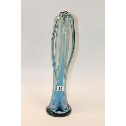 60 - Large art glass elongated sculpture / vase, 43cm.