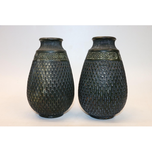 73 - Pair of Bretby 'Clanta' vases, 20cm.