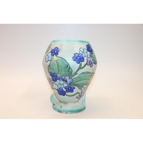 97 - Crown Devon Fielding's art deco style vase decorated with flowers, 20cm.