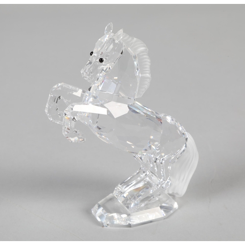 35 - Swarovski crystal glass model of a Rearing Horse; 11cm high