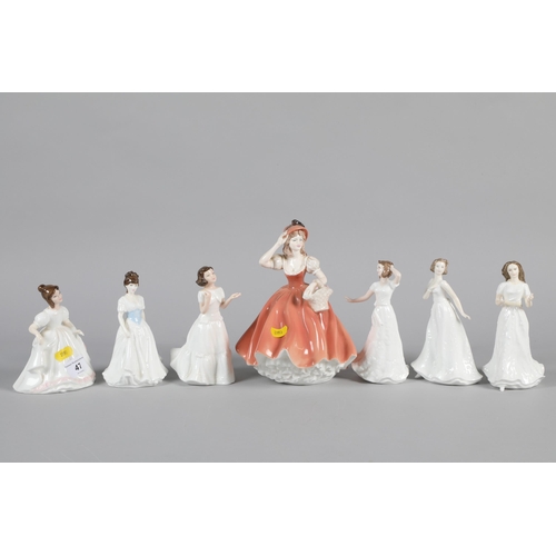 47 - Six Royal Doulton porcelain ladies to include Amanda HN3635; Cherish HN4442 & Welcome HN37364; t... 