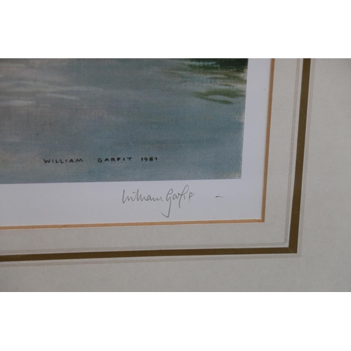 114 - WILLIAM GARFIT, river scene, print, pencil signed limited edition, TIM HAVERS, The Test, Park Stream... 