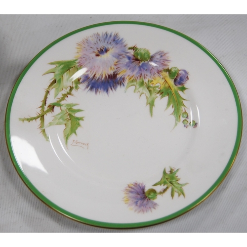 236 - Part Royal Doulton 'Glamis Thistle' pattern dinner set, signed P Curnock, to include dinner plates, ... 