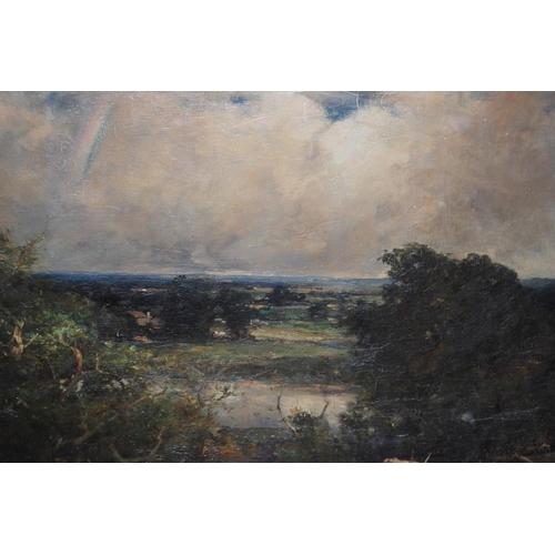 286 - Armstrong (19th Century)Landscape with log cartSigned Armstrong and dated 1901, oil on canvas, 84cm ... 