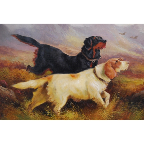 288 - Robert Cleminson (Scottish, 1864 - 1903)Gun dogs on a grouse moorSigned R Cleminson, oil on canvas, ... 