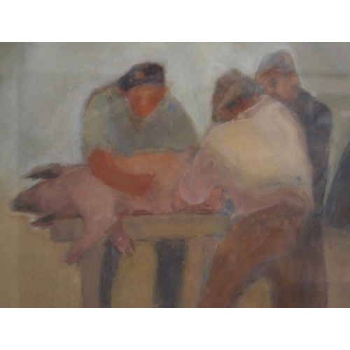 294 - Jane Fyfe (Scottish, 1914 - 2011)MatanzaSigned, gouache, 49cm x 56.5cm.  ARRLabel verso for Dumfries... 