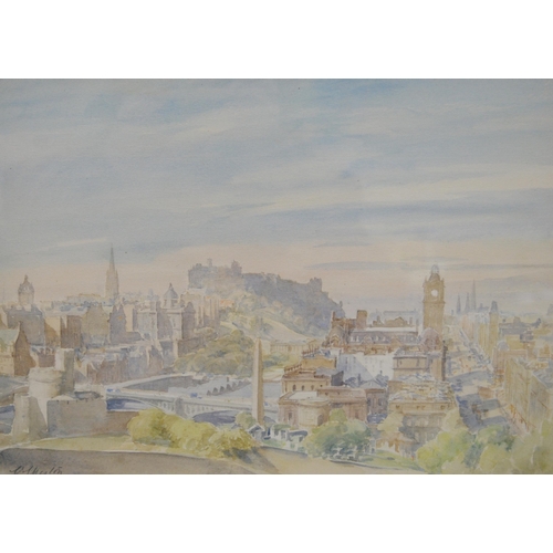 299 - Charles Sidney Cheston RWS (British, 1882 - 1960)Edinburgh from Calton HillSigned, watercolour, 24.5... 