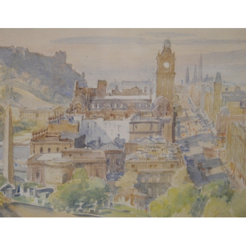 299 - Charles Sidney Cheston RWS (British, 1882 - 1960)Edinburgh from Calton HillSigned, watercolour, 24.5... 