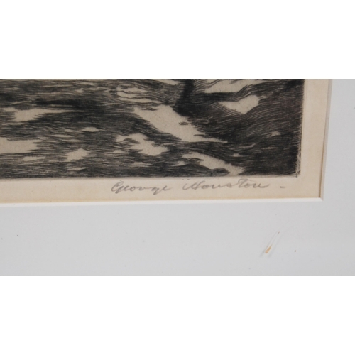 301 - George Houston RSA RSW (Scottish, 1869 - 1947)Mount OliphantSigned in pencil, etching, 17.5cm x 25cm... 