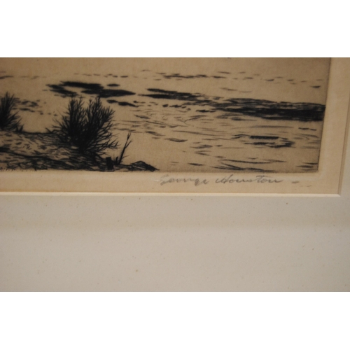 302 - George Houston RSA RSW (Scottish, 1869 - 1947)The Nith at EllislandSigned in pencil, etching, 17cm x... 