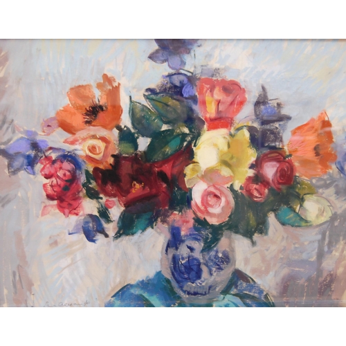 303 - Lena M Alexander (Scottish, 1899 - 1983)Still life of flowers in a vaseSigned, pastel, 49cm x 64cm.&... 