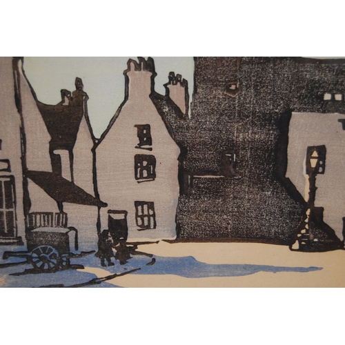 304 - Attributed to Anna Mary Hotchkis (Scottish, 1885 - 1984)Kirkcudbright TolboothBlock print, 26cm x 22... 