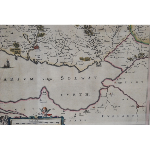 177 - After Johan Blaeu, Timothy Pont'The Stewartrie of Annandale'Hand-coloured map, 41.5cm x 50cm.... 