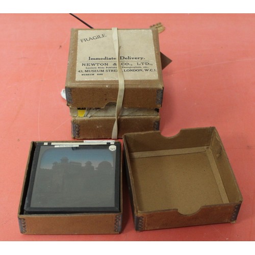 83 - Four cartons of approx 28 mixed monochrome & colour glass slides including religious and moral s... 