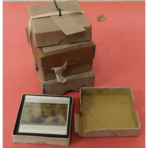 84 - Five cartons of approx 35 mixed monochrome & colour glass slides including religious and moral s... 