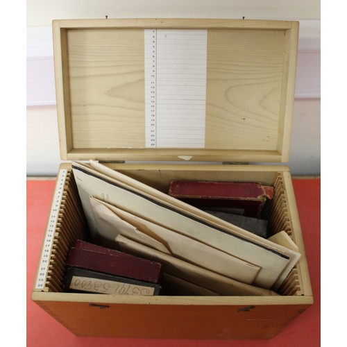 87 - Box of glass photographic negatives relating to the Howard family, some depicting Rosalind Howard &a... 