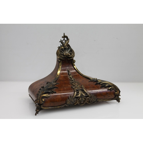 14 - Victorian walnut and ormolu mounted wall sconce, 21cm wide.