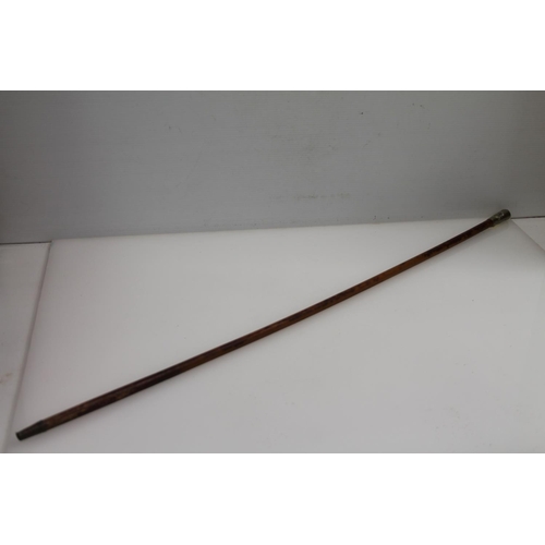 55 - Swagger stick with white metal top, 70cm.