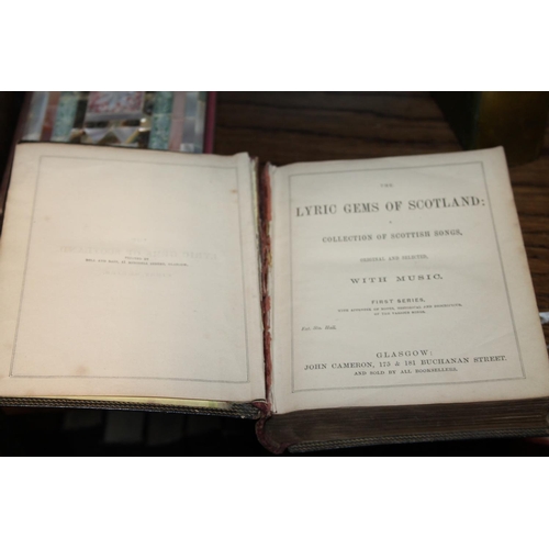 106 - Tartanware book, John Cameron, The Lyric Gems of Scotland, first series, and another, Poetical works... 