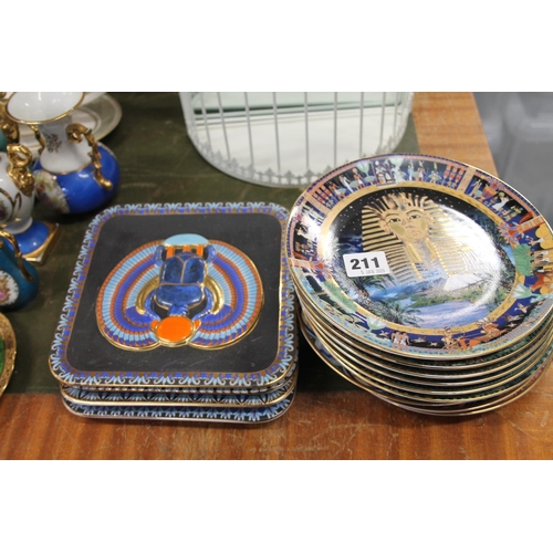 211 - Egyptian themed collector's plates.