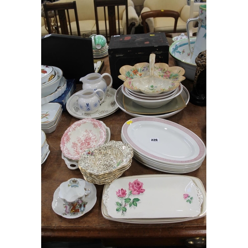 226 - Ceramics to include sectional dishes, a pair of jugs, Empire ware bowls, etc.