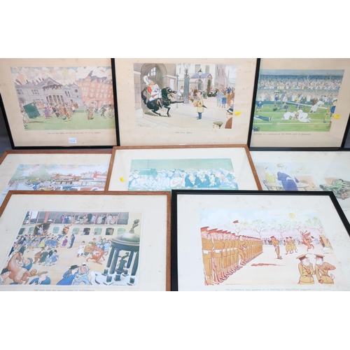 552 - JIM BATEMAN, eight framed comical cartoonist style prints, frame size c42cm x c53cm. (8)