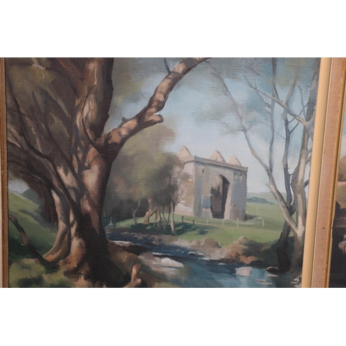 574 - DOROTHY GREEN of Lasswade, three oil paintings to include Ravenscroft Gilmerton, Lasswade Bridge and... 