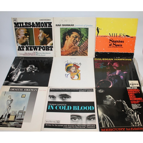 310 - Collection of mainly Jazz and Blues records to include Miles and Monk at Newport, Mile Davis Amandla... 