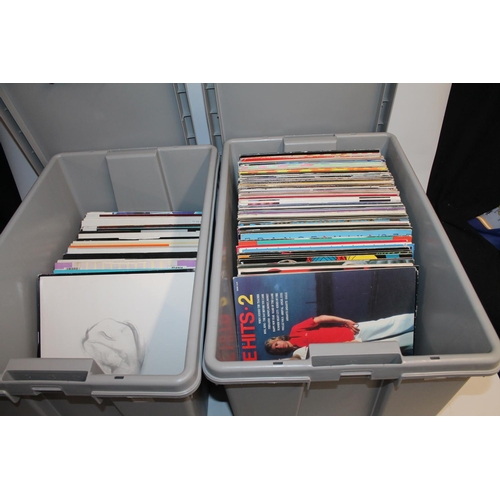 339 - Two boxes containing 12'' singles, records to include Complination albums, Abba, Dance Mixes, etc (o... 