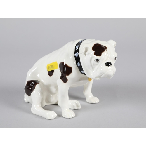 10 - Early 20th century Austrian Keramos pottery seated Bulldog; 12cm high