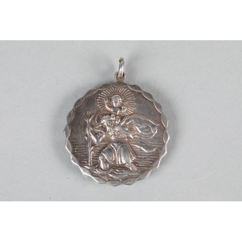 107 - Georg Jensen large St. Christopher pendant; 4cm diameter; 33g