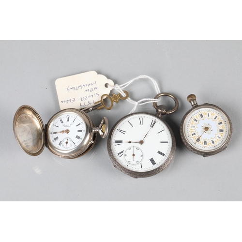 108 - Late Victorian hallmarked open face pocketwatch; white dial with black painted Roman numerals and su... 