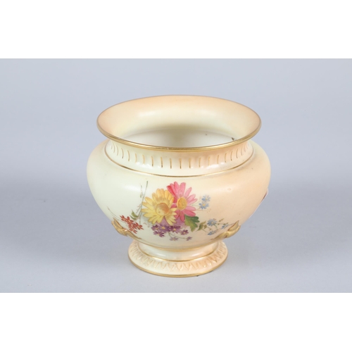 15 - Late 19th century Royal Worcester blush ivory porcelain small jardinière; date mark for 1897; shape ... 