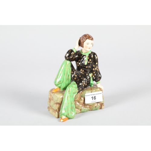 16 - Tuscan bone china figure; Beach Girl; 16cm high