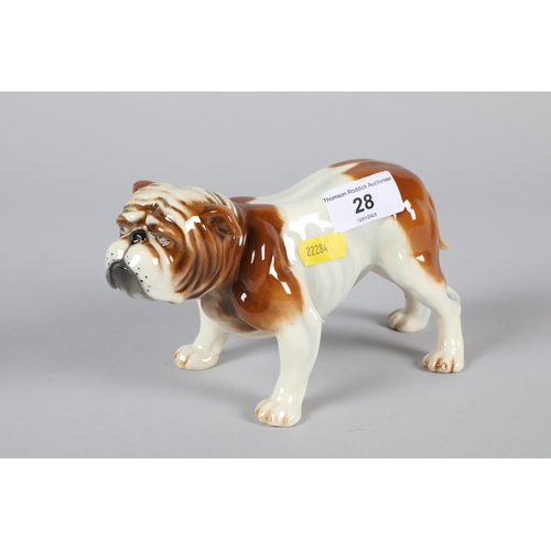 28 - 20th century Goebel porcelain model of a Bulldog; impressed CH626; 10cm high