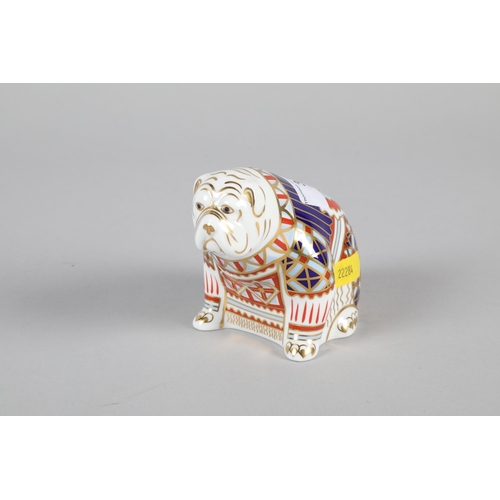 30 - Royal Crown Derby Imari porcelain Bulldog paperweight (no button); 8.5cm high