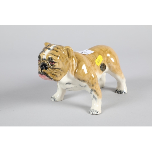 42 - Kelsoware pottery model of a standing bulldog; 12.5cm high